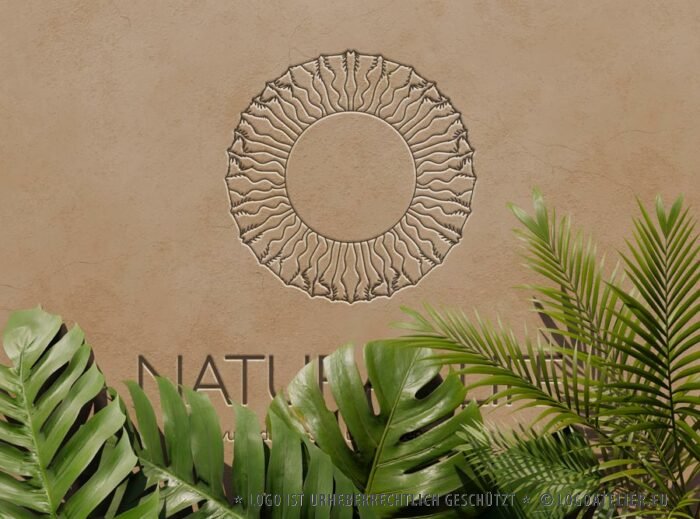 Logo Natur Spirituell Ayurveda Yoga Massage Erde Kugel Kreis Natürliches Leben Floral Spa Weisheit Wellness Fertiges Logo kaufen LogoShop LogoAtelier.de
