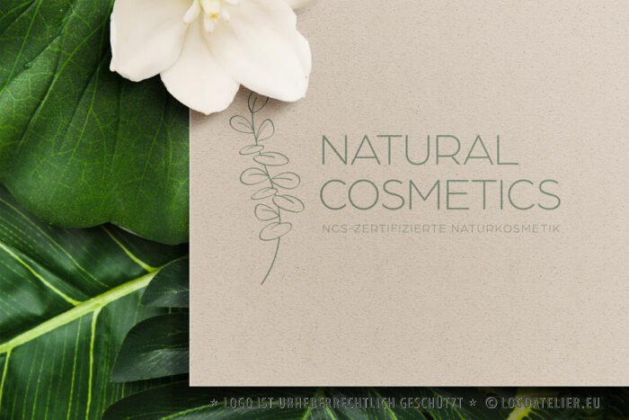 Logo Naturkosmetik Zertifiziert Balance Beauty Kosmetik Natur Floral Spa Spirit Weiblich Wellness Entspannung Gesundheit Schönheit Natürliches Logo kaufen Logoshop LogoAtelier.eu