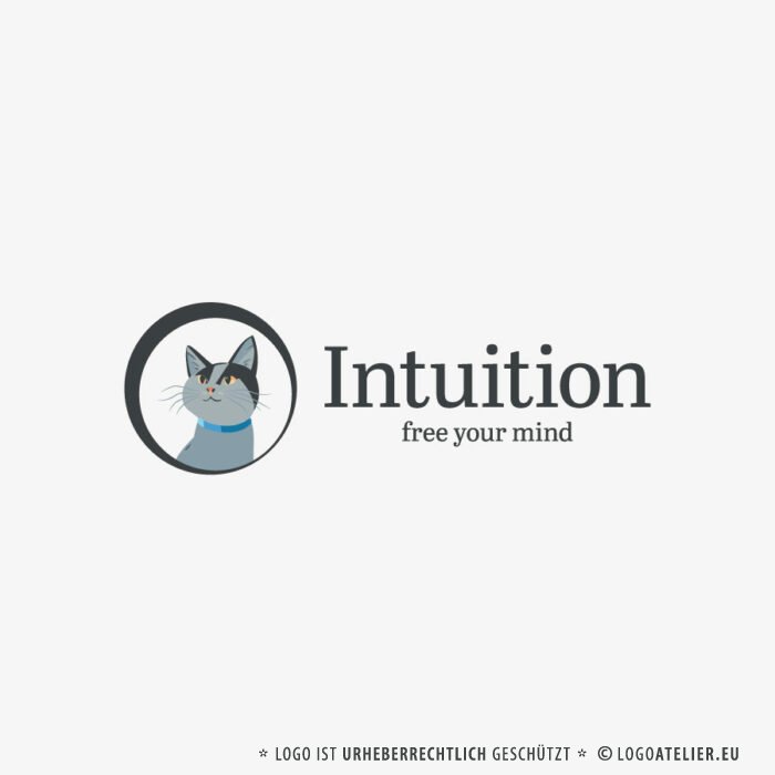 Logo Schlaue Katze Samtpfote Klug Intuitiv Intuition Frei Tiere Katzen Hunde Sanft Schlau Genial Schurren Ohren Freier Geist Fertiges Logo Kaufen Logoshop Logoatelier.eu