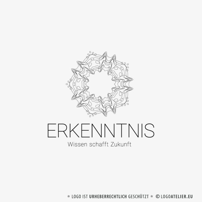 Logo chaotische Form Automatik Atome Leben Wissen Zukunft Erkenntnis Quanten Fluktuation Quantenfluktuation Rauschen Physik Bewegen Rauschen Quantenrauschen Fertiges Logo kaufen Logoshop LogoAtelier.eu