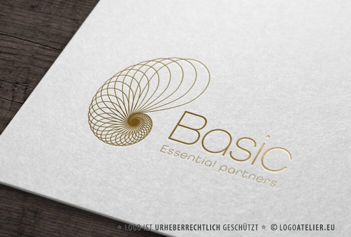 Organische Form Logo Buchstabe B Schnecke Unendlich Spirale Muschel Strudel Essentiell Abstrakt Heilung Konzentrisch Kurven Kreatives Logo kaufen Logoshop Logoatelier.eu