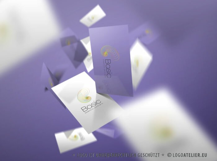 Organische Form Logo Buchstabe B Schnecke Unendlich Spirale Muschel Strudel Essentiell Abstrakt Heilung Konzentrisch Kurven Kreatives Logo kaufen Logoshop Logoatelier.eu