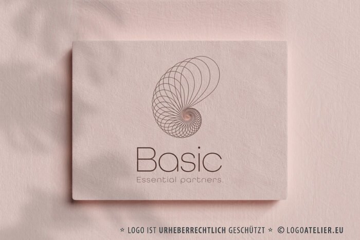 Organische Form Logo Buchstabe B Schnecke Unendlich Spirale Muschel Strudel Essentiell Abstrakt Heilung Konzentrisch Kurven Kreatives Logo kaufen Logoshop Logoatelier.eu