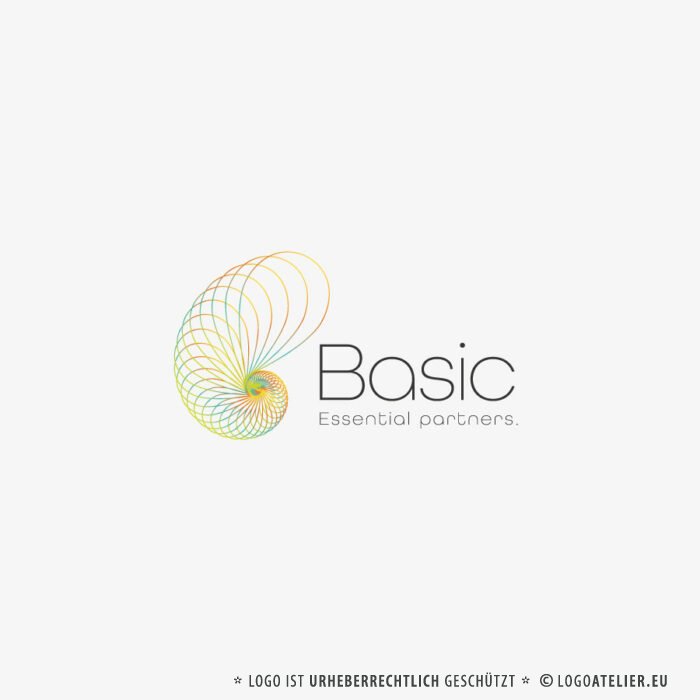 Organische Form Logo Buchstabe B Schnecke Unendlich Spirale Muschel Strudel Essentiell Abstrakt Heilung Konzentrisch Kurven Kreatives Logo kaufen Logoshop Logoatelier.eu