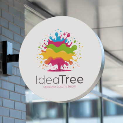 Farbklecks Logo Kreatives Team Ideen Bunter Baum Kreatives Logo Eingängig Kraftvoll Modern Einfallsreichtum Künstlerisch Fantasievoll Fertiges Logo kaufen Logoshop Logoatelier.eu