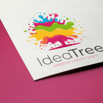 Farbklecks Logo Kreatives Team Ideen Bunter Baum Kreatives Logo Eingängig Kraftvoll Modern Einfallsreichtum Künstlerisch Fantasievoll Fertiges Logo kaufen Logoshop Logoatelier.eu