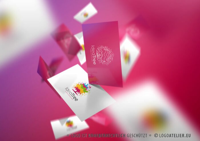 Farbklecks Logo Kreatives Team Ideen Bunter Baum Kreatives Logo Eingängig Kraftvoll Modern Einfallsreichtum Künstlerisch Fantasievoll Fertiges Logo kaufen Logoshop Logoatelier.eu