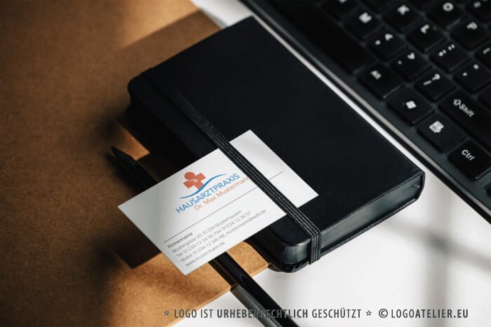 Logo Hausarzt Praxis Medizin Arzt Gesundhiet Bewegung Therapie Schmerztherapie Rotes Kreuz Rettung Aussagekräftiges Logo kaufen LogoShop LogoAtelier.de