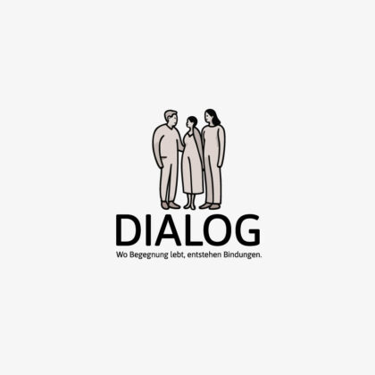 Logo Menschengruppe Enge Verbindung Freunde Begegnung Bindungen Dialoge Kommunikation Zusammenhalt Positiv Beige Gezeichnet Natürliches Logo kaufen LogoShop LogoAtelier.eu