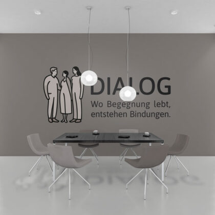 Logo Menschengruppe Enge Verbindung Freunde Begegnung Bindungen Dialoge Kommunikation Zusammenhalt Positiv Beige Gezeichnet Natürliches Logo kaufen LogoShop LogoAtelier.eu