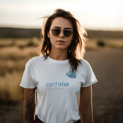 Logo Earthrise Erde Erdenaufgang Naturschutz Achtsam Energie Umweltfreundlich Spirituell Blau Entwicklung Frieden Global Grün Menschen Veränderung Fertiges Logo kaufen Logoshop Logoatelier.eu