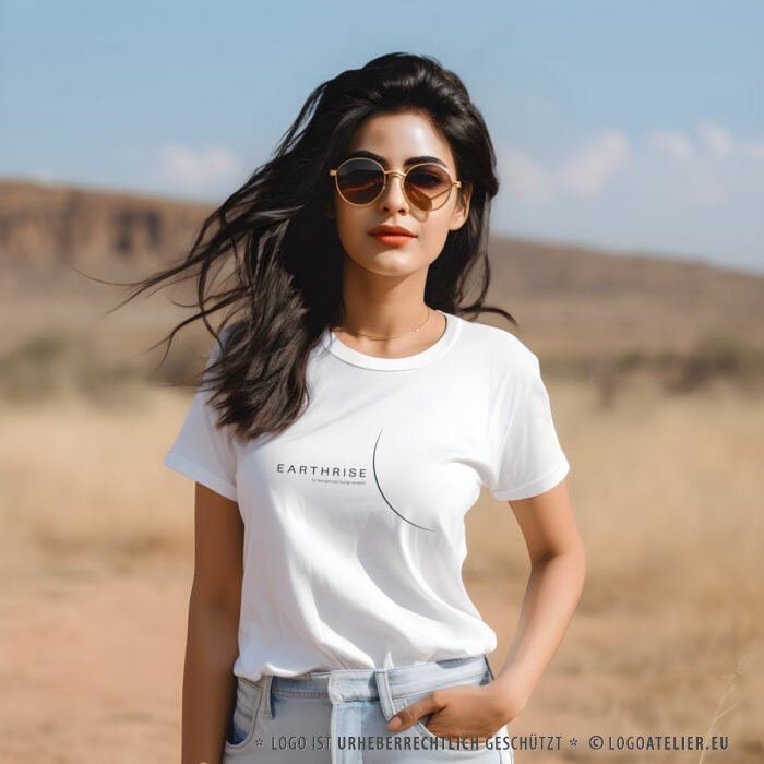 Logo Earthrise Verantwortlich Erde Natur Erdenaufgang Naturschutz Gemeinsam Umweltschutz Spirituell Entwicklung Frieden Global Menschen Veränderung Fertiges Logo kaufen Logoshop Logoatelier.de