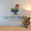 Logo Facettenreich Vogel Bunt Achtsamkeit Schutz Jugend Hilfe Kinder Förderung Einfühlen Berater Fertiges Logo kaufen LogoShop Logoatelier.eu