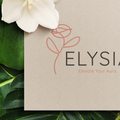 Logo Frieden Glück Himmel Aura Blumen Rosen Elysium Mythologie Blume Feminin Weiblich Leuchtend Harmonie Ruhig Gelassenheit Positive Atmosphäre Fertige Logos kaufen Logoshop LogoAtelier.eu