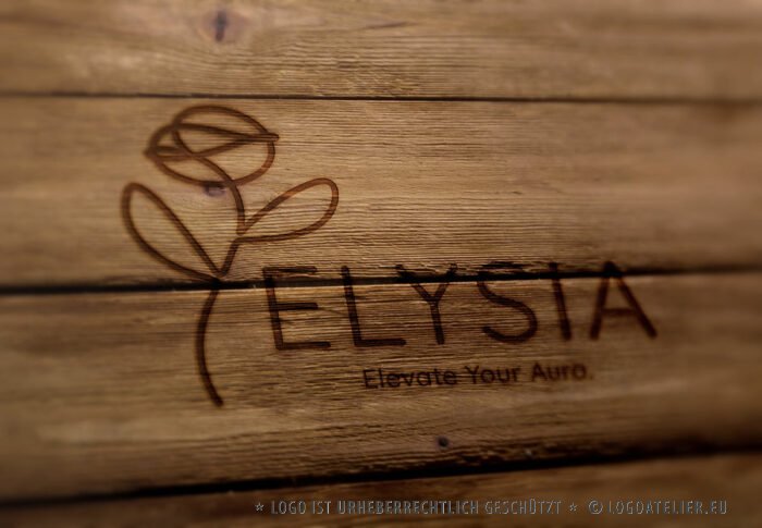 Logo Frieden Glück Himmel Aura Blumen Rosen Elysium Mythologie Blume Feminin Weiblich Leuchtend Harmonie Ruhig Gelassenheit Positive Atmosphäre Fertige Logos kaufen Logoshop LogoAtelier.eu