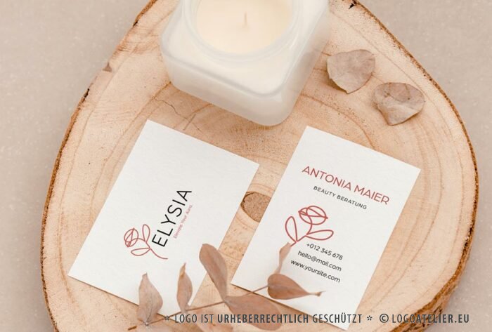 Logo Frieden Glück Himmel Aura Blumen Rosen Elysium Mythologie Blume Feminin Weiblich Leuchtend Harmonie Ruhig Gelassenheit Positive Atmosphäre Fertige Logos kaufen Logoshop LogoAtelier.eu