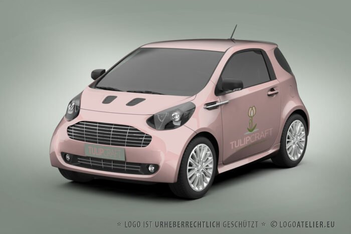 Blumenlogo Tulpen Logo Floristik Pflanzen Blumen Handwerk Kunstwerke Träume Flowerbox Flower Natur Garten Frühling Rosa Fertiges Logo kaufen Logoshop Logoatelier