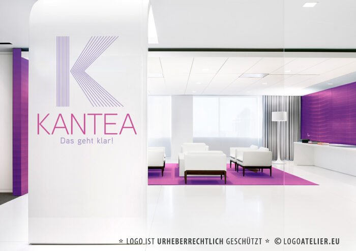 Feines Logo Buchstabe K Lila Pink Linien Echo Ideen Innovation Innovativ Mitschwingen Neuerung News Zeitung Reaktionen Modern Geometrie Fertiges Logo kaufen Logoshop Logoatelier.de