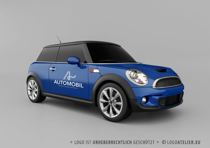 Logo Autohaus Auto KFZ Werkstatt Mobil Fahrzeug Wagen PKW Buchstabe Straße Linien Dynamik Leidenschaft Bewegung Dynamik Kraft Männlich Fertiges Logo kaufen Logoshop Logoatelier.eu