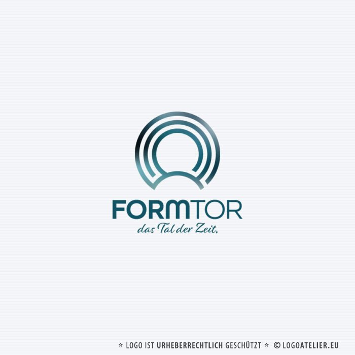 Logo Form Tor Berg Sonne Kreise Konzentrisch Kurve Tal Gemeinschaft Sonnenaufgang Zeit Abstrakt Technik Fertiges Logo kaufen Logoshop Logoatelier.eu