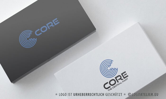 Logo Kern Buchstabe C Core Beißen Bite Kreis Technik Zentral Teile Logistik Multimedia Qualität Software Strategie Transport Kraftvoll Rund Kantig Fertiges Logo kaufen Logoshop LogoAtelier.eu