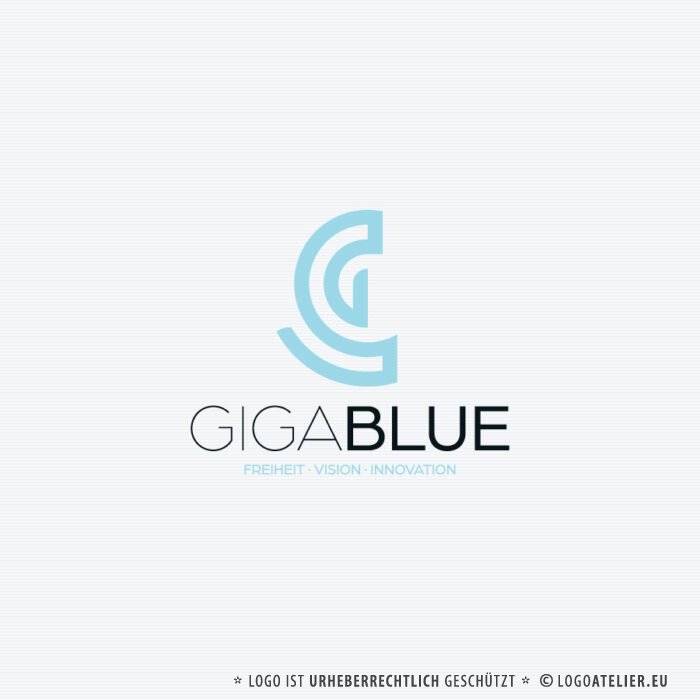 Technisches Logo Buchstabe G Software Technik Kompetenz Vision Innovation Zukunft Ökologie Giga Gigabyte Leistung Blau Freiheit Trend Leidenschaft Werte Lösungen Logo kaufen Logoshop LogoAtelier.eu