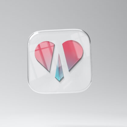 Logo App Dating Herz Abstrakt Digital Modern Liebe Technologie Internet Fertiges Logo kaufen Logoshop Logoatelier
