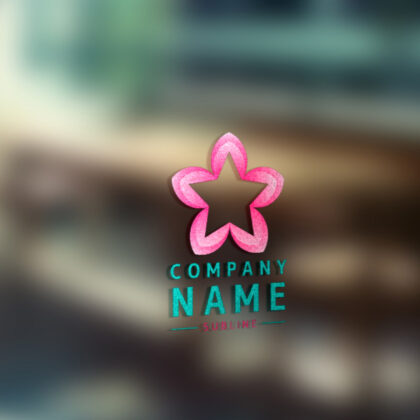 Logo Blume Stern Blumen Natur Sterne Pink Feminin Balance Beauty Blatt Blumig Duft Frühling Umwelt Schönheit Weiblich Traum Fertiges Logo kaufen Logoshop Logoatelier