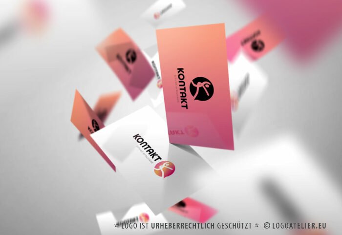 Logo Buchstabe K Menschen Schnell Kontakt Freude Happy Sprechen Statement Laufen Rennen Fertiges Logo kaufen Logoshop Logoatelier.eu