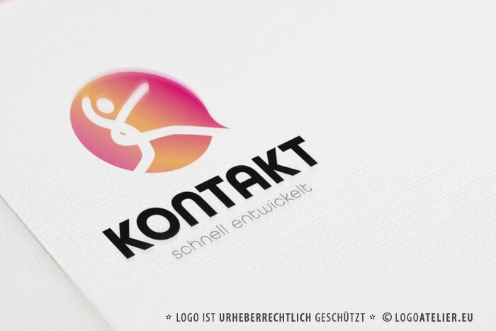 Logo Buchstabe K Menschen Schnell Kontakt Freude Happy Sprechen Statement Laufen Rennen Fertiges Logo kaufen Logoshop Logoatelier.eu
