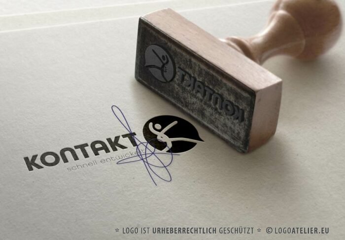 Logo Buchstabe K Menschen Schnell Kontakt Freude Happy Sprechen Statement Laufen Rennen Fertiges Logo kaufen Logoshop Logoatelier.eu