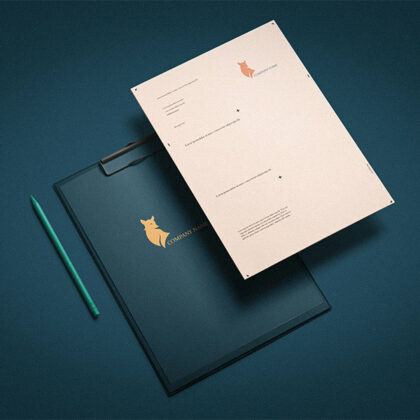 Logo Eleganter Fuchs Tiere Comic Abenteuer Wald Elegant Fertiges Logo kaufen Logoshop Logoatelier