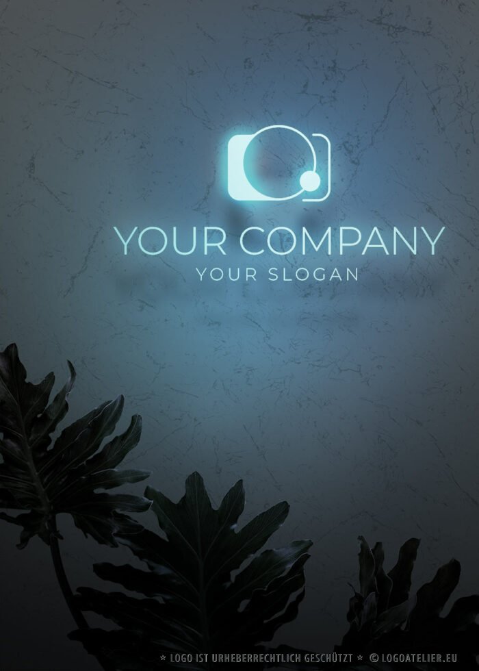 Logo Fotografie Kamera Minimalistisch Modern Blau Kreativ Erinnerungen Technik Kunst Fertiges Logo kaufen Logoshop Logoatelier