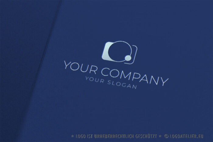 Logo Fotografie Kamera Minimalistisch Modern Blau Kreativ Erinnerungen Technik Kunst Fertiges Logo kaufen Logoshop Logoatelier