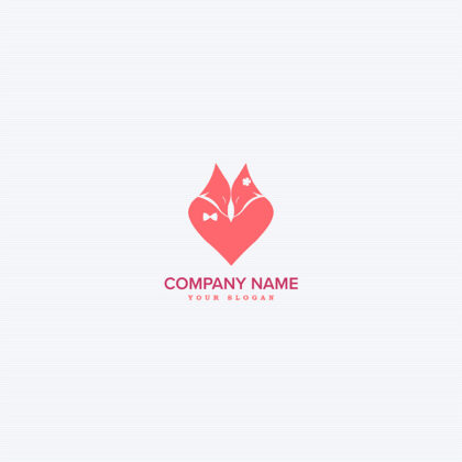 Logo Fuchs Hochzeit Liebe Ewig Familie Tiere Fertiges Logo kaufen Logoshop Logoatelier