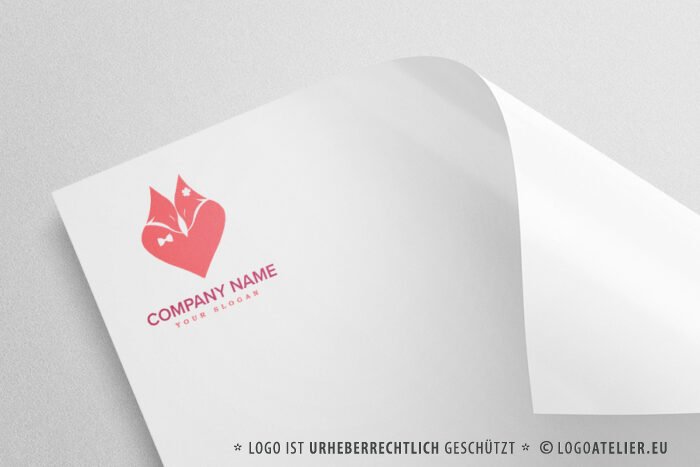 Logo Fuchs Hochzeit Liebe Ewig Familie Tiere Fertiges Logo kaufen Logoshop Logoatelier