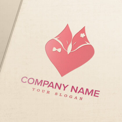 Logo Fuchs Hochzeit Liebe Ewig Familie Tiere Fertiges Logo kaufen Logoshop Logoatelier