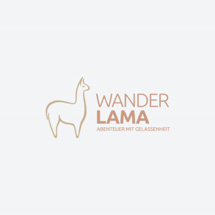 Logo Gezeichnetes Lama Alpaka Liebe Abenteuer Tiere Ruhe Glück Gelassenheit Innere Balance Spucken Fertiges Logo kaufen Logoshop Logoatelier.eu