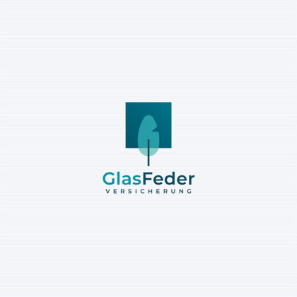 Logo Glas Feder Geometrie Technik Vertrauen Business Kraft Planung Fertiges Logo kaufen Logoshop Logoatelier