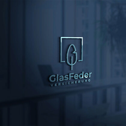 Logo Glas Feder Geometrie Technik Vertrauen Business Kraft Planung Fertiges Logo kaufen Logoshop Logoatelier