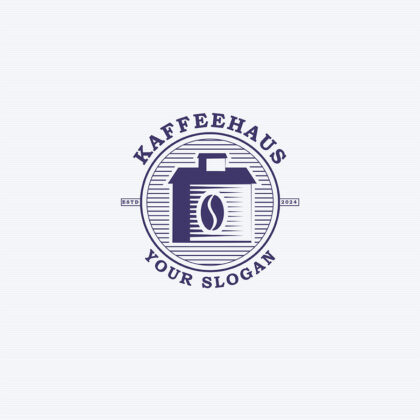 Logo Kaffee Haus Klassisch Retro Vintage Edel Emblem Kaffeehaus Fertiges Logo kaufen Logoshop Logoatelier