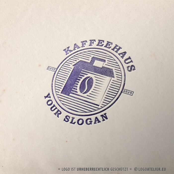 Logo Kaffee Haus Klassisch Retro Vintage Edel Emblem Kaffeehaus Fertiges Logo kaufen Logoshop Logoatelier