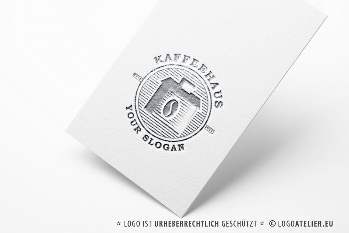 Logo Kaffee Haus Klassisch Retro Vintage Edel Emblem Kaffeehaus Fertiges Logo kaufen Logoshop Logoatelier