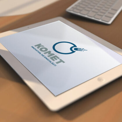 Logo Komet Innovation Einschlag Kraft Power Explosion Bewegung Geschwindigkeit Kraftvoll Sterne Macht Dynamik Fertiges Logo kaufen Logoshop Logoatelier.eu