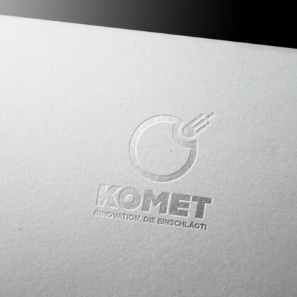 Logo Komet Innovation Einschlag Kraft Power Explosion Bewegung Geschwindigkeit Kraftvoll Sterne Macht Dynamik Fertiges Logo kaufen Logoshop Logoatelier.eu