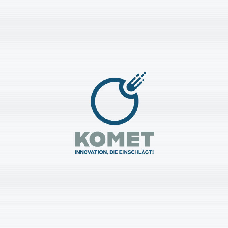 Logo Komet Innovation Einschlag Kraft Power Explosion Bewegung Geschwindigkeit Kraftvoll Sterne Macht Dynamik Fertiges Logo kaufen Logoshop Logoatelier.eu