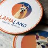 Logo Lama Alpaka Liebe Abenteuer Tiere Ruhe Glück Gelassenheit Innere Balance Niedliches Logo kaufen Logoshop Logoatelier.de