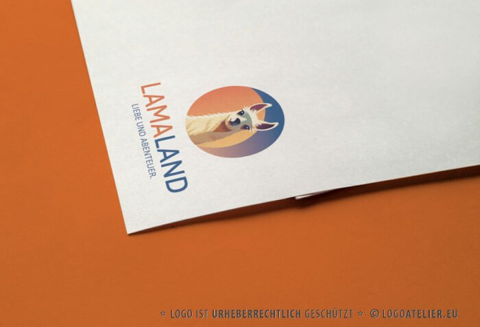 Logo Lama Alpaka Liebe Abenteuer Tiere Ruhe Glück Gelassenheit Innere Balance Niedliches Logo kaufen Logoshop Logoatelier.de