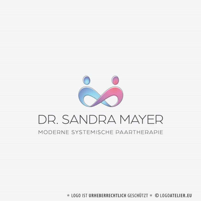 Logo Menschen Unendlich Therapie Kommunikation Bindung Psychotherapie Paartherapie Paar Beziehung Medizin Hände Fertiges Logo kaufen Logoshop Logoatelier.eu