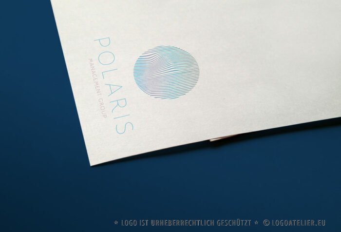 Logo Polarstern Polaris Nordstern Nordlichter Aurora Südlicht Linien Kreis Nordpol Kühl Nacht Himmel Fertiges Logo kaufen Logoshop LogoAtelier.eu